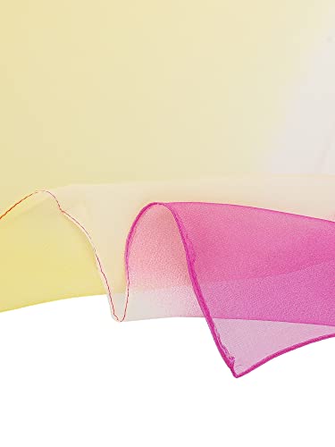 uxcell Women'sChiffon Sheer Long Scarf Silky Gradient Party - color: Fuchsia Yellow