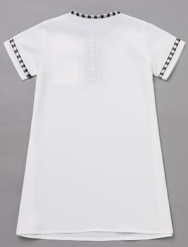 IDOPIP Muslim Baby Boys Ramadan Eid Outfit Kaftan Thobe Arabic Islamic Abaya Dubai Robe Prayer Clothes with Head Scarf + Rope - color: White, size: 6-12 Months