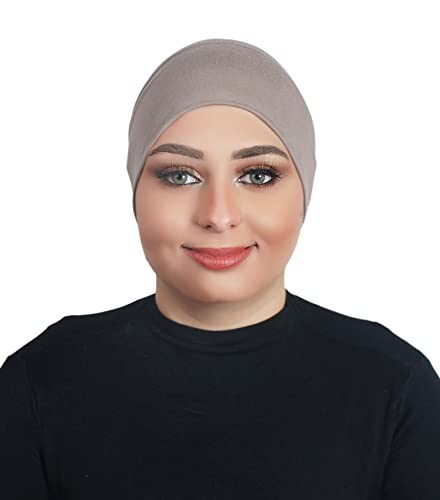 AL AMIRA Under Scarf Hijab Tube UNDERSCARVES Bonnet Chemo Hat Cotton Fabric 20 Colors - color: Plum