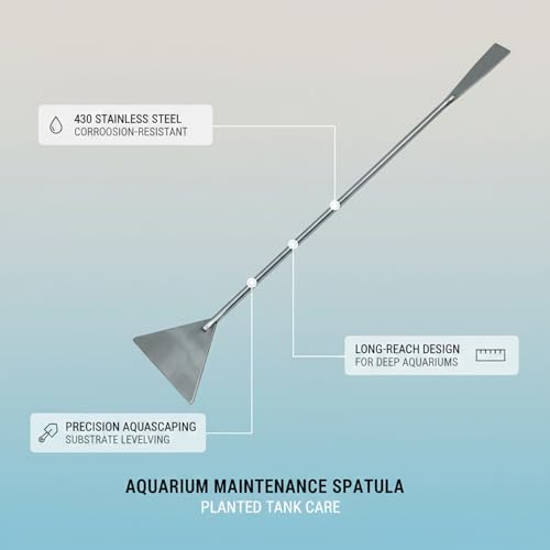 Aquarium Maintenance Tool Set - 430 Stainless Steel Long Reach Scissors, Tweezers & Sand Shovel for Fish Tanks - size: 12.6 x 2.76 x 0.59 in