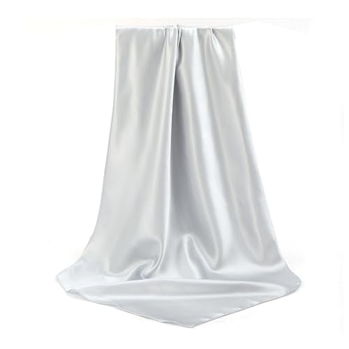 Elegant Satin Jersey Muslim Hijab Scarf Square Soft Head Wrap Scarves Shawl for Women Girls - color: Light Grey(90*90cm)