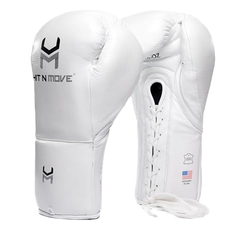 HIT N MOVE Süvari Horsehair Boxing Gloves Hook and Loop, Lace-Up Boxing Gloves Men, Boxing Equipment, MMA Gloves Men, UFC Gloves Horsehair and 100% Cow Leather - size: 12 Oz, style: Lace-Up WHITE