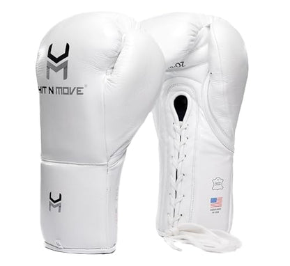 HIT N MOVE Süvari Horsehair Boxing Gloves Hook and Loop, Lace-Up Boxing Gloves Men, Boxing Equipment, MMA Gloves Men, UFC Gloves Horsehair and 100% Cow Leather - size: 12 Oz, style: Lace-Up WHITE