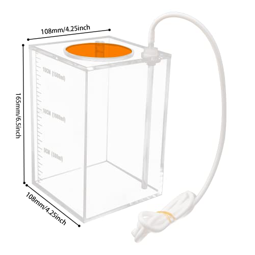 Aquarium Choice Acryli Made Liquid Storage Bucket Dosing Pump Reservoir Container (4.25 * 4.25 * 6.5 Inch;1500ml/1.5L（Orange Version) - size: 4.25*4.25*6.5 Inch;1500ml/1.5L（Orange)