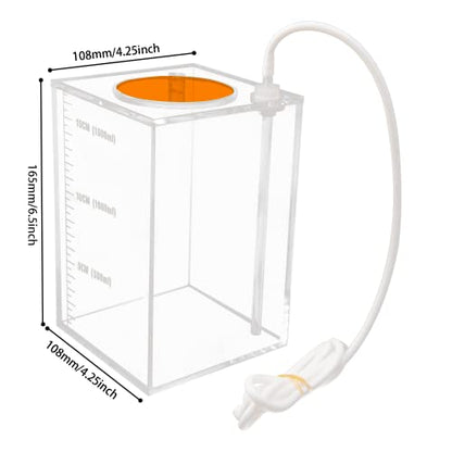 Aquarium Choice Acryli Made Liquid Storage Bucket Dosing Pump Reservoir Container (4.25 * 4.25 * 6.5 Inch;1500ml/1.5L（Orange Version) - size: 4.25*4.25*6.5 Inch;1500ml/1.5L（Orange)