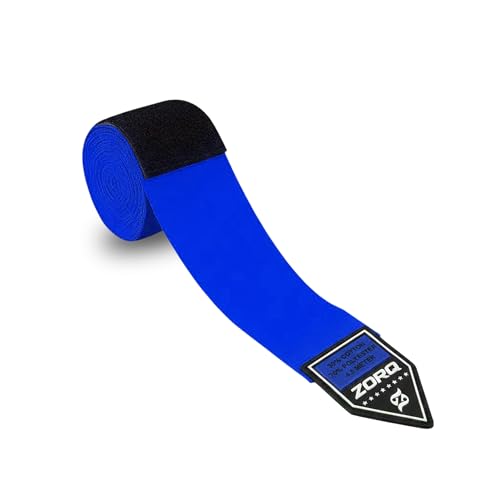 ZORQ Boxing Hand Wraps - Professional Mexican Style Semi-Elastic Handwraps for Boxing, MMA, Muay Thai & Kickboxing - 4.5M Inner Gloves with Thumb Loop & Secure Hook & Loop Closure - color: Blue