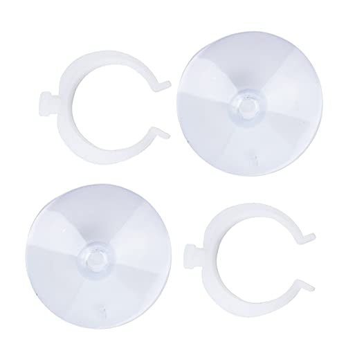SUNGOOYUE Aquarium Hose Clamp Plastic Suction Cup Air Line Tube Holder for 12 to 16mm Transparent Pipe, 2 Cups 2 Clips, High Temperature Fixture for Fish Tank Tube Routing (Can clamp 25-34mm) - size: Can clamp 25-34mm