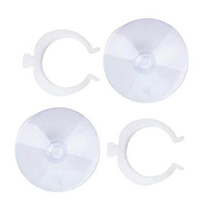 SUNGOOYUE Aquarium Hose Clamp Plastic Suction Cup Air Line Tube Holder for 12 to 16mm Transparent Pipe, 2 Cups 2 Clips, High Temperature Fixture for Fish Tank Tube Routing (Can clamp 25-34mm) - size: Can clamp 25-34mm