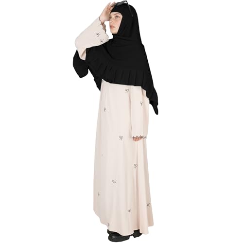 Prayer Hijab for Women Muslim Cotton Blend Lightweight Ruffled Square Scarf - color: Black