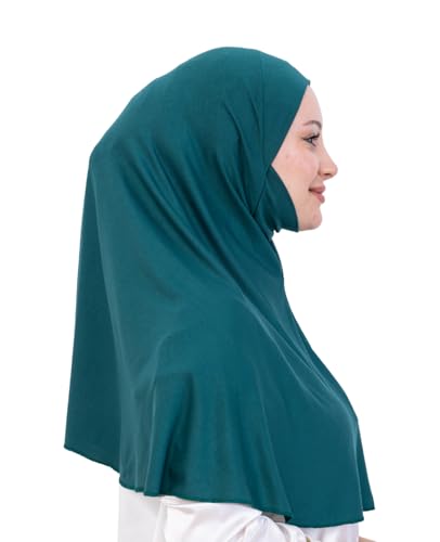 Prien Easy To Wear Hijab For Women, Muslim Instant Turban With Niqab, Islamic Clothes, Soft Scarf For Prayer, Abaya, Khimar - color: Emerald