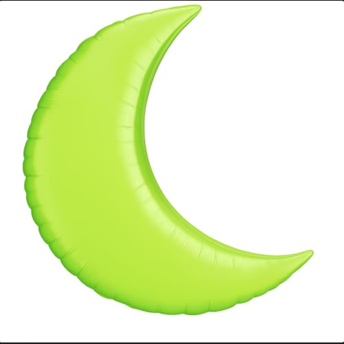 PMU 35 Inch Large Crescent Moon Shape Foil Balloon Helium Balloon for Ramadan Eid Baby Shower Wedding Birthday Party Decor Lime Green - color: Lime Green, size: Pkg of 1