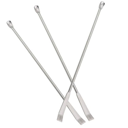3PCS 150mm/5.9 inch Laboratory Stainless Steel Sampling Reagent Spoon Silver Mixing Scraper Suitable for Home Science School Use