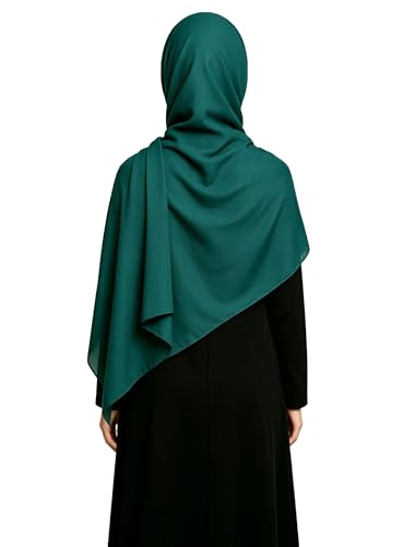 Lina & Lily Non-see-through Premium Jersey Maxi Hijab Head Scarf Wrap for Muslim Women - color: Dark Teal