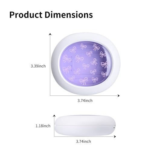 Cute Retainer Case with Silicone Pad, Portable Slim Aligner Case Orthodontic Retainer Box, Denture Storage Container Travel Mouth Guard (Bowknot/Purple) - color: Bowknot/Purple
