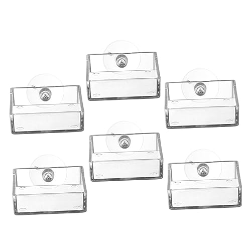 6pcs Acrylic Aquarium Feeder Bowls with Cups for Feeding Freshwater and Shrimp Tanks Compact and Convenient Food Holders