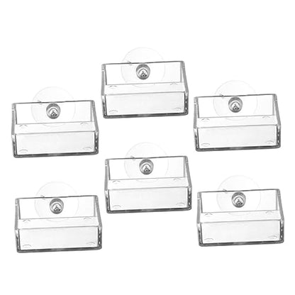 6pcs Acrylic Aquarium Feeder Bowls with Cups for Feeding Freshwater and Shrimp Tanks Compact and Convenient Food Holders