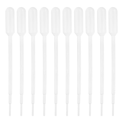 PATIKIL 1ml Pipettes Dropper, 60pcs Plastic Pipettes Disposable Pipette Transfer Pipette Calibrated Plastic Eye Dropper with Scale for Science Laboratory Resin DIY Crafts Art Makeup Oils - size: 1ml
