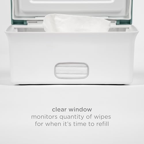 Ubbi Baby Wipes Dispenser with Weighted Plate, Open Water | Rubber Seal Keeps Wipes Fresh, Non-Skid Feet, Holds Standard Pack of Wipes, Baby Changing Station Essential - color: Open Water Wipes Dispenser, size: 1 Count (Pack of 1)