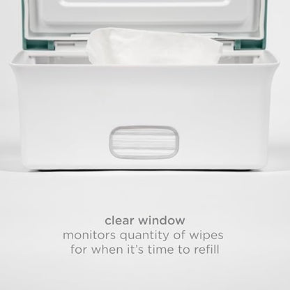 Ubbi Baby Wipes Dispenser with Weighted Plate, Open Water | Rubber Seal Keeps Wipes Fresh, Non-Skid Feet, Holds Standard Pack of Wipes, Baby Changing Station Essential - color: Open Water Wipes Dispenser, size: 1 Count (Pack of 1)