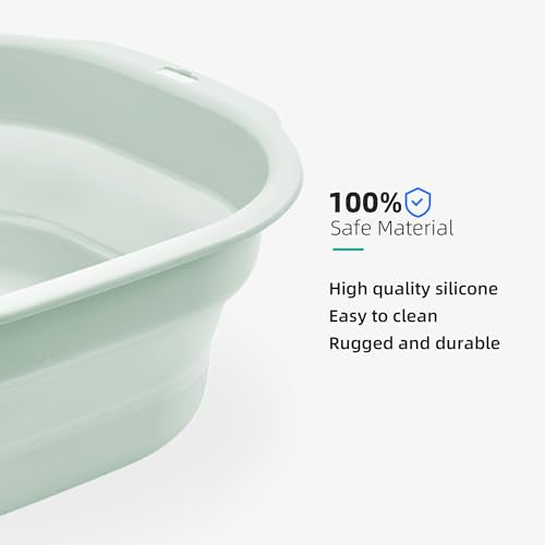 2 Pack Collapsible Wash Basin Set, Foldable Dish Tub, Small Medium Portable Sink for Kitchen, Camping, RV, Baby Bottles, Laundry, Plastic Washbasin -Green - color: Green