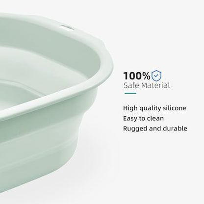 2 Pack Collapsible Wash Basin Set, Foldable Dish Tub, Small Medium Portable Sink for Kitchen, Camping, RV, Baby Bottles, Laundry, Plastic Washbasin -Green - color: Green