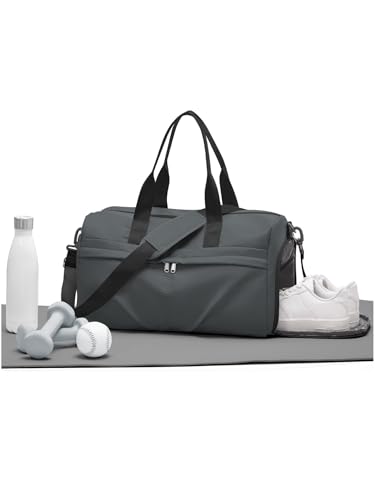 Gym Duffle Bag with Shoe Compartment for Women Men Sports Workout Carry on Weekend Overnight Bag, Grey - color: A8-grey -Large