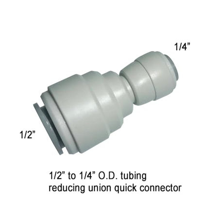 1/2" to 1/4" o.d. Tube Fitting, Reducing Straight Union Quick Connector, push to connect for RO water filter system,(pack of 5) - style: 1/2 to 1/4 o.d. straight union