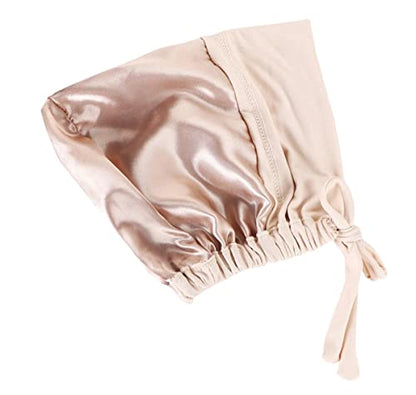 ® Soft Satin Turban Hat Inner Hijab Caps Underscarf Bonnet Hat Headwear for Cancer&Sleep - color: Beige Light Grey Olive Green