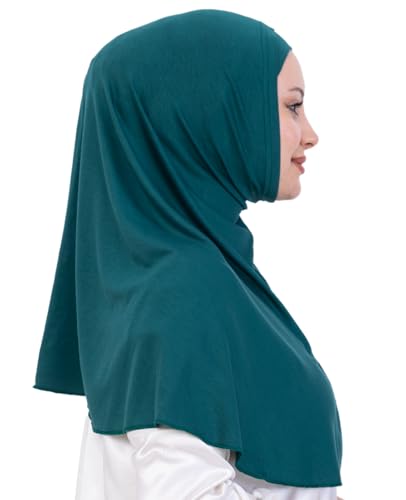 Prien Instant Hijab For Women, Muslim Long Scarf, Undercap Turban Set, Turkish Islamic Clothing, Prayer Clothes For Abaya - color: Emerald
