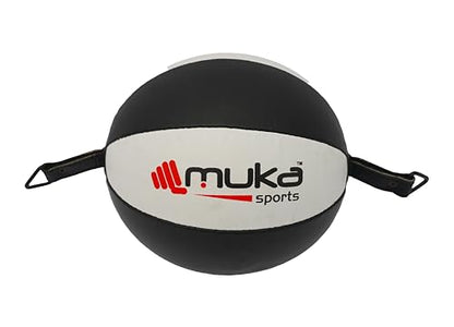 Boxing Speed Bag - Double End Punching Bag, Heavy Duty Synthetic Leather Boxing Ball - Gym Speed Reflex Ball - Muay Thai Training Swivel Ball for Fitness - style: Round Shape/White