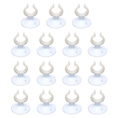 Aquarium Suction Cups, Fish Tank Suction Cups Clips Airline Tube Holders Clamps (Plastic, 15Pcs, Clear) for 0.9" Fish Tank Airline Tubing Binding Moss Shrimp Nest, 23x45MM - color: Clear, size: 23x45MM