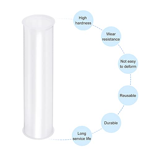 MECCANIXITY Clear Storage Tube Small Plastic Round Tubing with Caps Rigid Bottle Container 41.6x43x200mm/8 Inch Diameter for Item Stored - size: 41.6x43x200mm