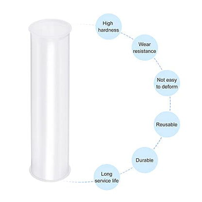 MECCANIXITY Clear Storage Tube Small Plastic Round Tubing with Caps Rigid Bottle Container 41.6x43x200mm/8 Inch Diameter for Item Stored - size: 41.6x43x200mm