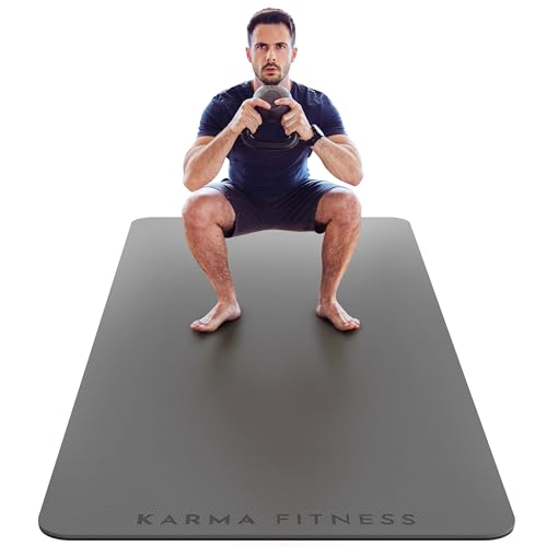 Large Exercise Mat – Extra Thick 10mm Workout Mat (72"x32") – Non-Slip TPE Yoga Mat for Women & Men – Pilates, HIIT, Fitness & Home Gym Mat – Includes Free Carry Bag - color: Grey