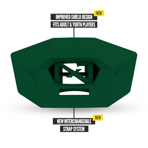 Nxtrnd One Pro Football Mouth Guard, Interchangeable Strap, Fits Adult & Youth (Dark Green) - color: Dark Green Pro