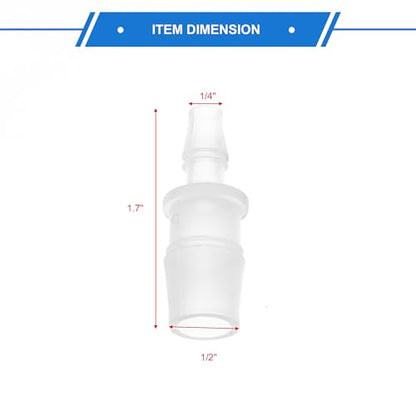 4pcs Plastic Hose Barb Fitting 1/2" to 1/4" Barbed Splicer Mender Joint Adapter Aquarium Clear - size: 1/2"-1/4"