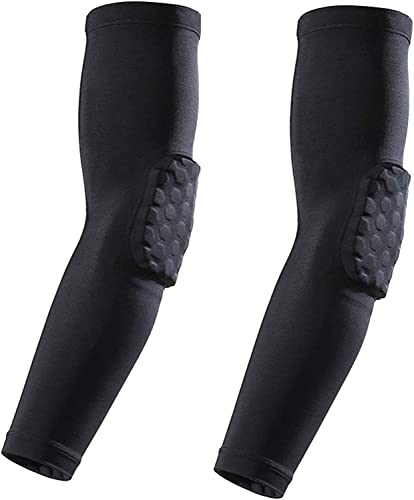 bouti1583 Elbow Pads, Basketball Shooter Sleeves, Collision Avoidance Hex Padded Elbow for Volleyball Football Baseball - color: Black, size: Medium
