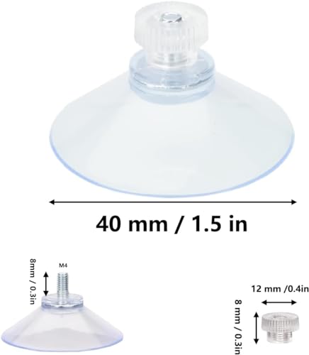 AccEncyc 40 mm Glass Suction Pads Clear PVC Sucker Pads Suction Holder Without Hooks for Bathroom Wall Door Glass Window Car Shade (Clear, 24pcs) - size: 24Pcs Clear
