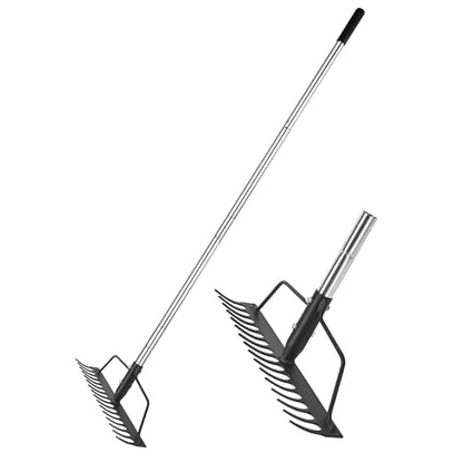 BARAYSTUS 16" Wide Bow Rake, Adjustable Garden Rake for Lawn & Yard