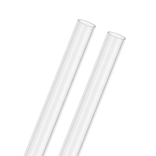 M METERXITY 2-Pack Clear Rigid Acrylic Pipe, 9mm[0.35"] ID x 11mm[0.43"] OD Plastic Round Tube for Water Cooling System/Lamps/Fountains/Aquariums/Display Stand, Acrylic Tubing [305mm/12IN] - size: 9mm ID x 11mm OD