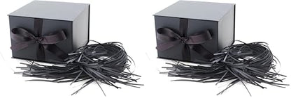 Hallmark Medium Gift Box with Lid and Shredded Paper Fill (Gray 7 inch Box) for Weddings, Graduations, Birthdays, Father's Day, Groomsmen Gifts, All Occasion (Pack of 2) - color: Coal, size: Pack of 2