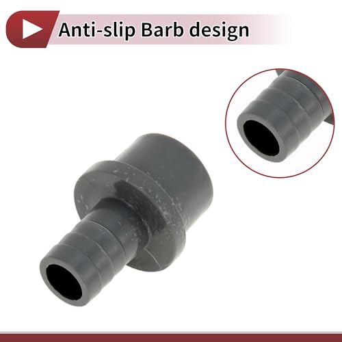 Plastic Hose Barb Fitting 1-1/4" x 25/32" Barb OD Straight Through Pipe Connector Grey 5 Pcs - color: Gray, size: 1-1/4" x 25/32" OD