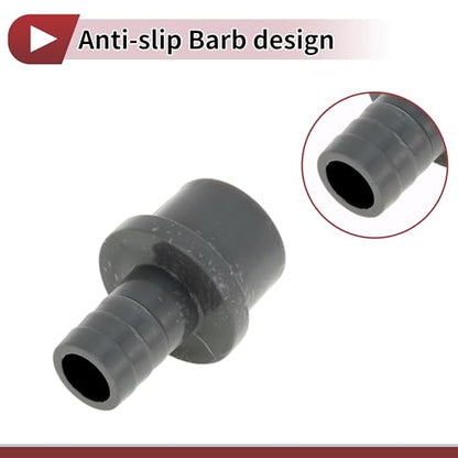Plastic Hose Barb Fitting 1-1/4" x 25/32" Barb OD Straight Through Pipe Connector Grey 5 Pcs - color: Gray, size: 1-1/4" x 25/32" OD