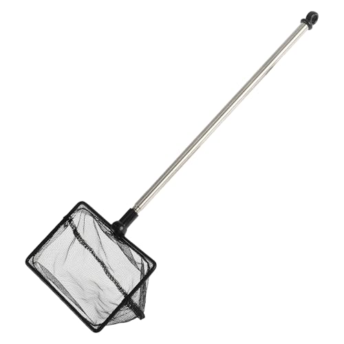 Fish Tank Net, Fine Mesh Aquarium Fish Net, Long Handle Fish Net, Stainless Steel Extendable Handle, Square Aquarium Cleaning Net for Aquarium Accessories
