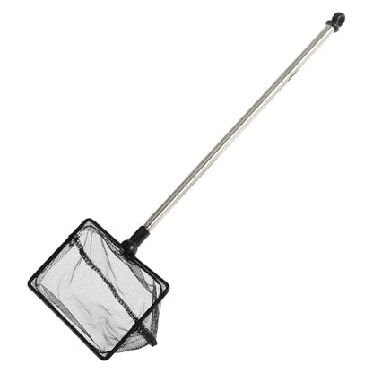 Fish Tank Net, Fine Mesh Aquarium Fish Net, Long Handle Fish Net, Stainless Steel Extendable Handle, Square Aquarium Cleaning Net for Aquarium Accessories - size: 4 inch