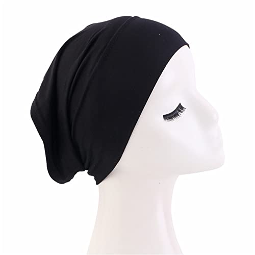 Qianmome 4 Pieces Womens Turban Soft Buttomed Tube Cap Inner Underscarf Headband Headwrap Hijab Bonnet Chemo Cap - color: 4pcs Style a
