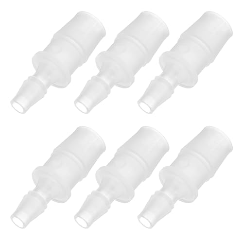 PATIKIL 1/4" to 1/2" 6 Pcs Plastic Hose Barb Fittings, Reducer Tube Fittings Pipe Adapter Union Splicer Joint Kit for Air Gas Water System Liquid Fuel Line Aquarium Tube Pump - size: 1/4"-1/2",(0.61"x1.7")