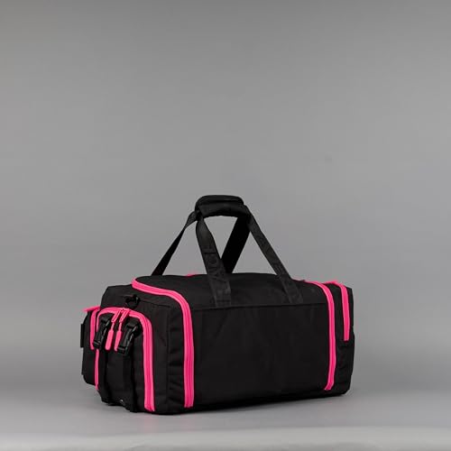 WOLFpak 30L Perfect Duffle Bag (Neon Pink) Tactical Gym Bag Hardshell Base 1000D Waterproof Travel Carry On with Shoe Compartment, Dual Cup Holders, Laptop Sleeve & Molle Straps - color: Neon Pink