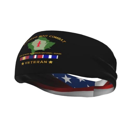 War Combat Veteran 32nd Infantry Wisconsin National Guard Sports Sweatband Headband, Moisture Wicking, Non-Slip, for Running, Workout81