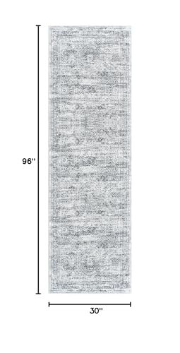 Soalmost Washable Runner Rug 2'6"x8' Kitchen Hallway Runners Grey - color: Grey, size: 2'6" x 8' (Runner)